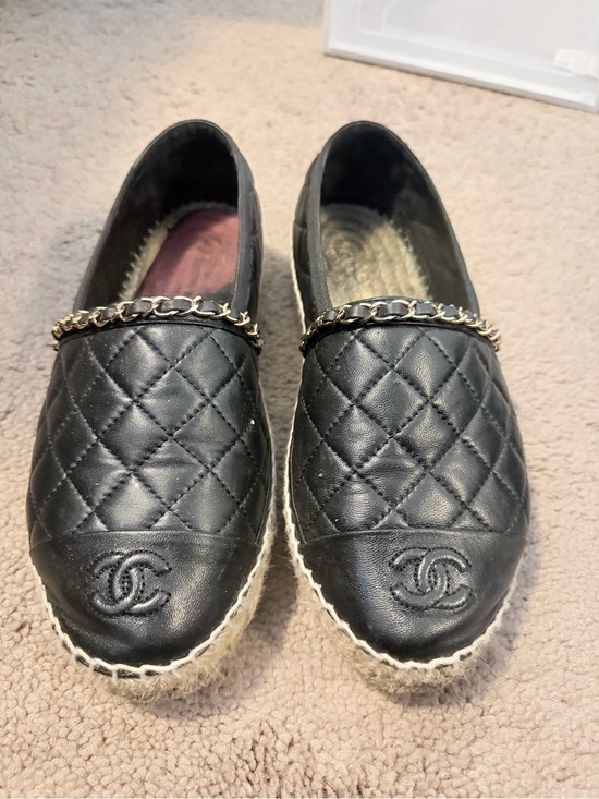 CHANEL Shoes - Chanel Quilted Black Leather Espadrilles